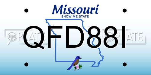 QFD88I Missouri License Plate