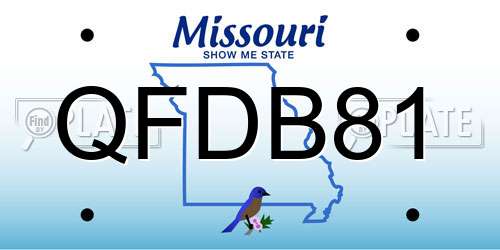 QFDB81 Missouri License Plate