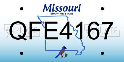 QFE4167 Missouri License Plate