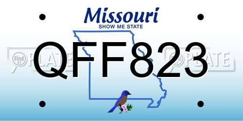 QFF823 Missouri License Plate