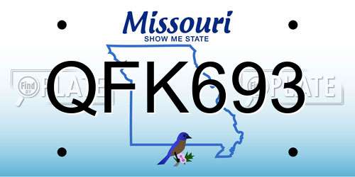 QFK693 Missouri License Plate