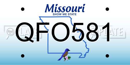 QFO581 Missouri License Plate