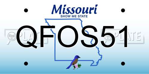 QFOS51 Missouri License Plate