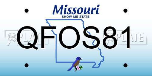 QFOS81 Missouri License Plate