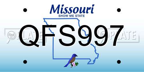 QFS997 Missouri License Plate