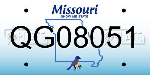 QG08051 Missouri License Plate