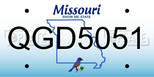 QGD5051 Missouri License Plate