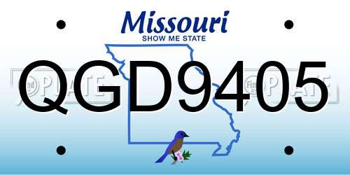 QGD9405 Missouri License Plate