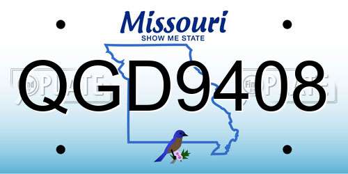 QGD9408 Missouri License Plate
