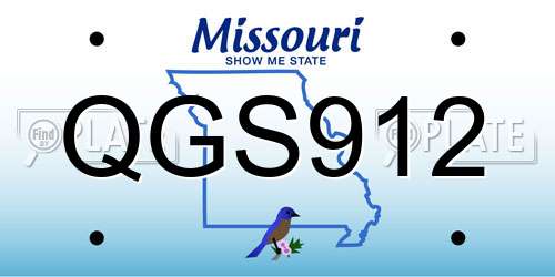 QGS912 Missouri License Plate