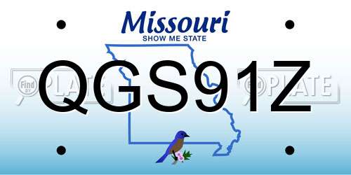 QGS91Z Missouri License Plate