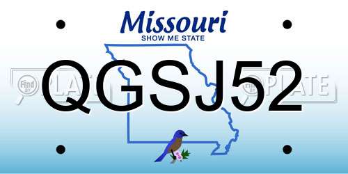 QGSJ52 Missouri License Plate