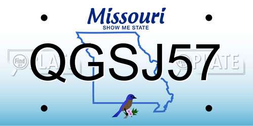 QGSJ57 Missouri License Plate