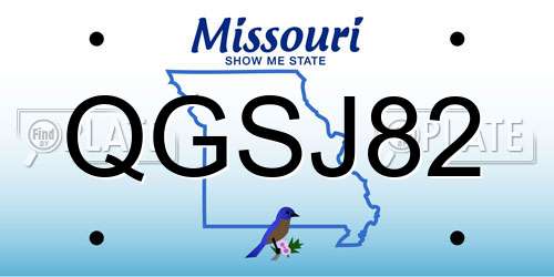 QGSJ82 Missouri License Plate