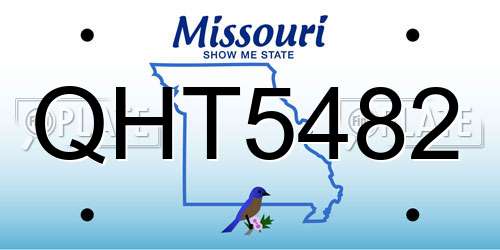 QHT5482 Missouri License Plate