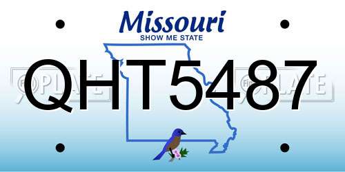 QHT5487 Missouri License Plate