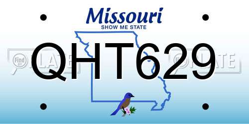 QHT629 Missouri License Plate