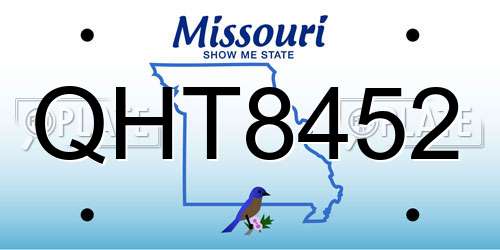 QHT8452 Missouri License Plate
