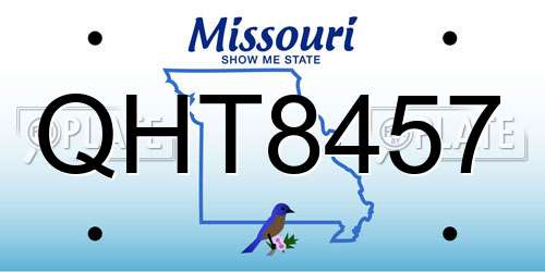 QHT8457 Missouri License Plate