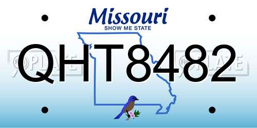 QHT8482 Missouri License Plate