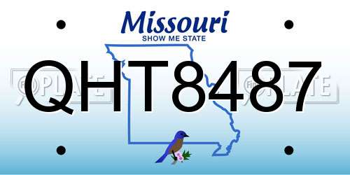 QHT8487 Missouri License Plate