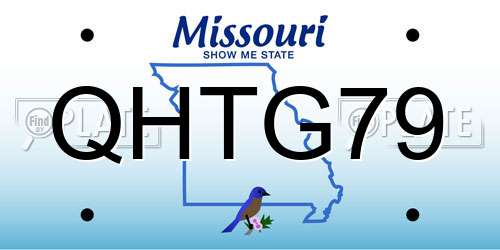 QHTG79 Missouri License Plate