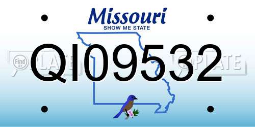 QI09532 Missouri License Plate