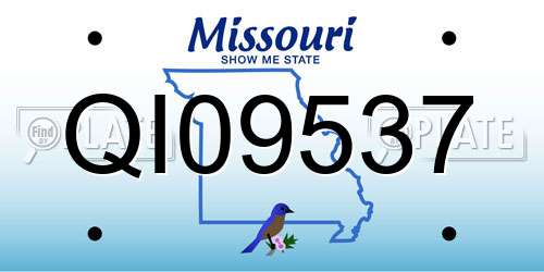 QI09537 Missouri License Plate