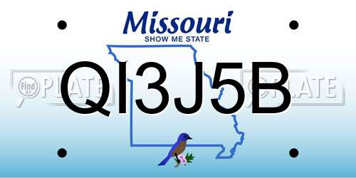 QI3J5B Missouri License Plate
