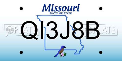 QI3J8B Missouri License Plate