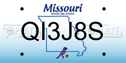 QI3J8S Missouri License Plate