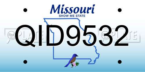 QID9532 Missouri License Plate