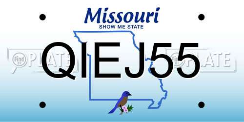 QIEJ55 Missouri License Plate
