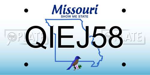 QIEJ58 Missouri License Plate