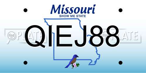QIEJ88 Missouri License Plate