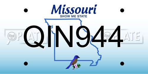 QIN944 Missouri License Plate