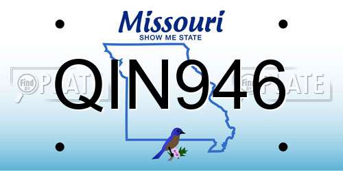 QIN946 Missouri License Plate