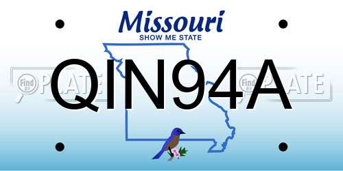 QIN94A Missouri License Plate
