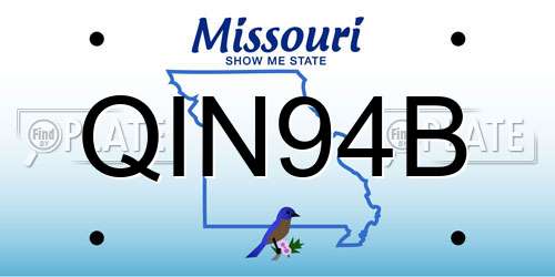 QIN94B Missouri License Plate