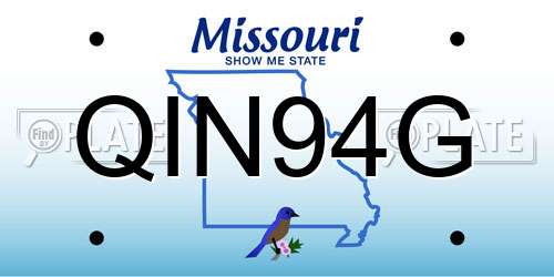 QIN94G Missouri License Plate