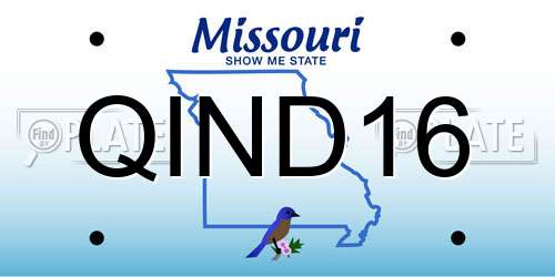 QIND16 Missouri License Plate
