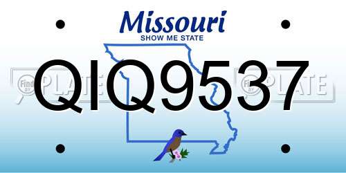 QIQ9537 Missouri License Plate