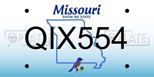 QIX554 Missouri License Plate
