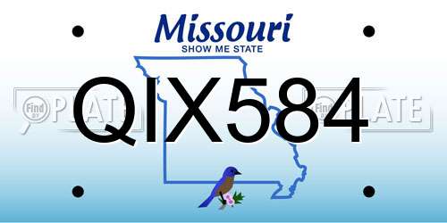 QIX584 Missouri License Plate
