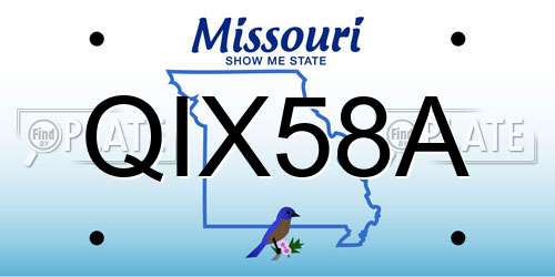 QIX58A Missouri License Plate