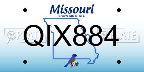 QIX884 Missouri License Plate