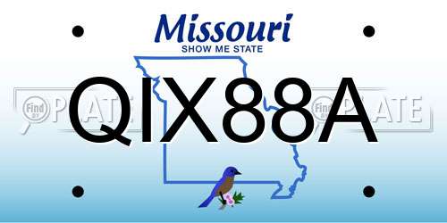 QIX88A Missouri License Plate