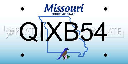 QIXB54 Missouri License Plate