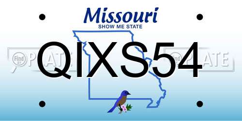 QIXS54 Missouri License Plate