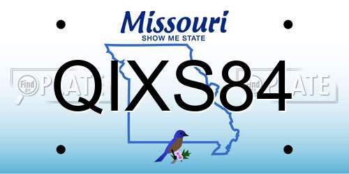 QIXS84 Missouri License Plate